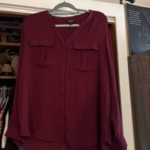 a.n.a Women's Burgundy Blouse
